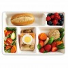 Plateaux repas 5 cmpts FIBRES- Couvercles en option