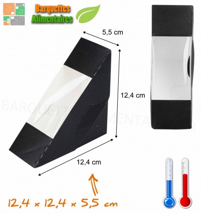 BOITE SANDWICH TRIANGLE CARTON NOIR