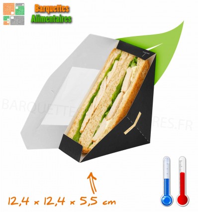 BOITE SANDWICH TRIANGLE CARTON NOIR