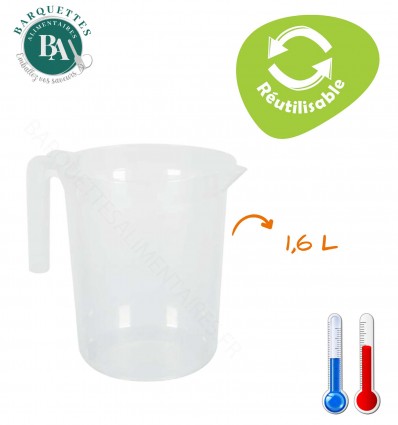 PICHET PLASTIQUE 1.6L REUTILISABLE INCASSABLE