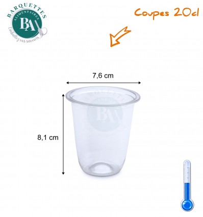 Pot dessert coupe dessert plastique deli 200ml insert couvercle