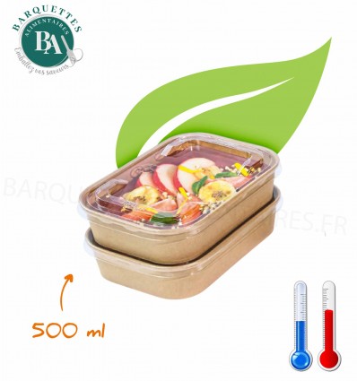 barquette carton  500 ml avec couvercle pokepack