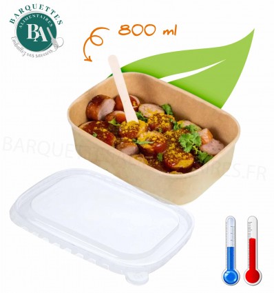 Barquettes carton 800 ml rectangle