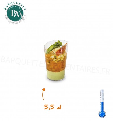 Verrine plastique jetable 5,5 cl ruban