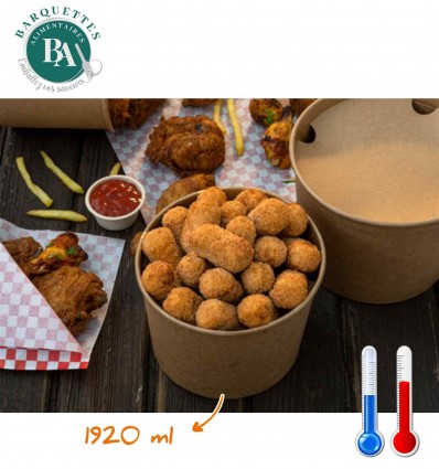 Pots Bucket Poulet 1920 ml jetable en carton