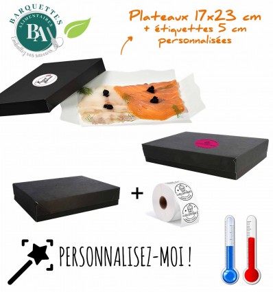 Petit Plateaux traiteur Epura couvercles+ étiquettes personnalisées