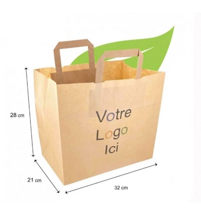 Sac Kraft personnalisés 32+20 cm x 28 cm