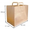 250 Sac Papier Kraft 32 + 20 x 28 CM