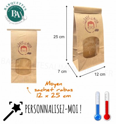 Moyen sachet PERSONNALISES 12x25 cm