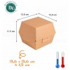 Boites XL burger 13,6 x 13,6 cm h 11,5 cm
