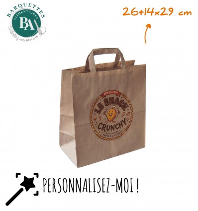 Sac papier Kraft personnalisés 26+14 cm x 29 cm