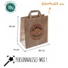 Sac papier Kraft personnalisés 26+14 cm x 29 cm
