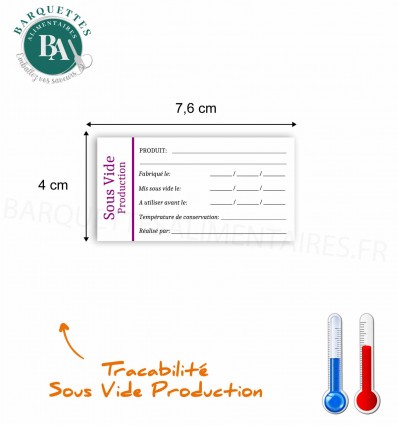 Etiquettes tracabilité - SOUS VIDE PRODUCTION