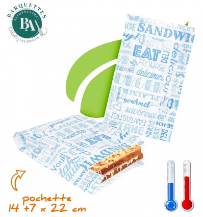 Pochette Croque monsieur ou hamburger 14 cm x 22 cm