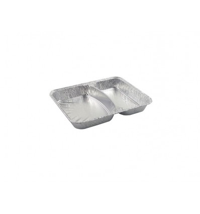 Barquette alimentaire aluminium 2 compartiments