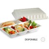 Plateaux repas 5 cmpts FIBRES- Couvercles en option