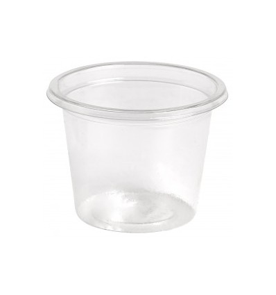 Pot à sauce en plastique transparent 30 ml avec couvercle intégré - carton  de 1000 unités