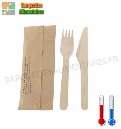 Kit Couvert Plastique jetable et Couvert Bois Jetable