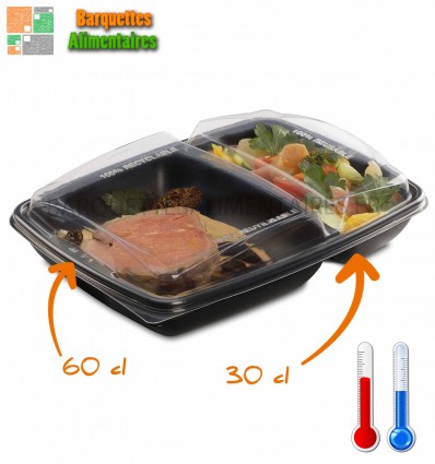 Boîte alimentaire plastique noire Marmipack®