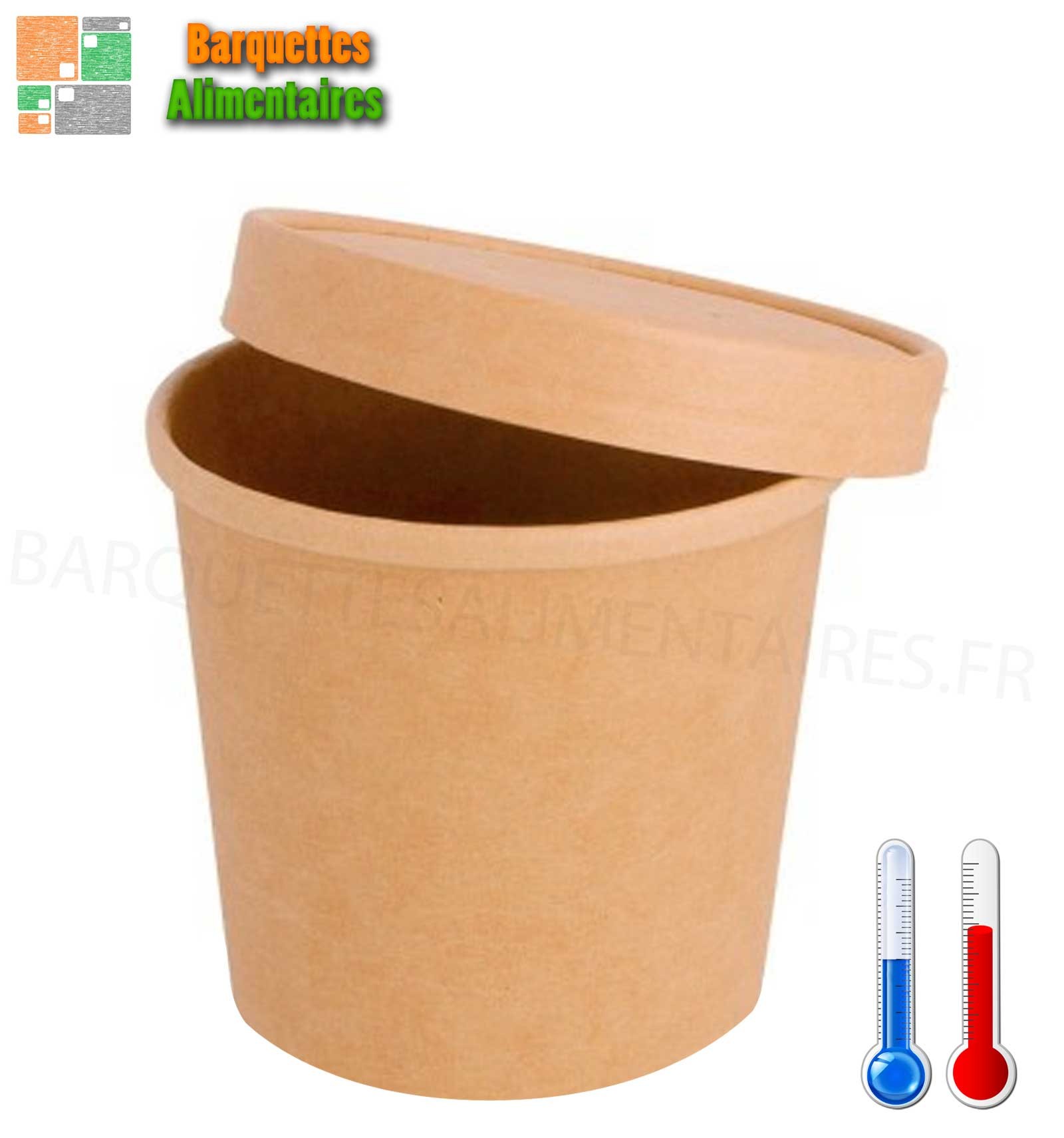 Pots multi-usages ronds - Boîtes rondes pratiques avec couvercle à pression 250 ml 88 mm