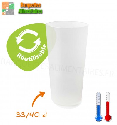 VERRES REUTILISABLES PLASTIQUE 33/40 CL