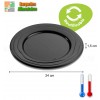 Assiette réutilisable 24 cm noir