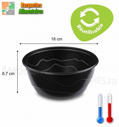 BOWLS REUTILISABLES NOIR 1,3 L