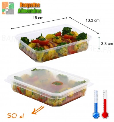 Boîte plastique alimentaire rectangulaire 1 litre Pas cher
