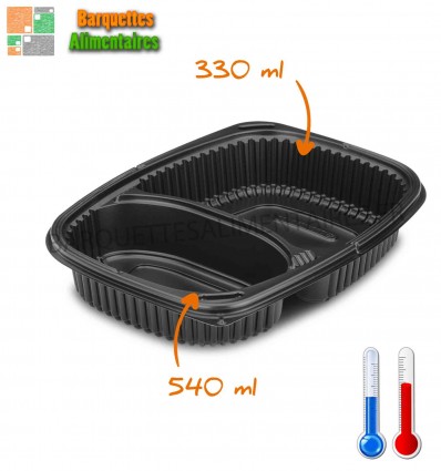 Barquette alimentaire aluminium 2 compartiments