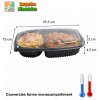 BARQUETTES 2 COMPARTIMENTS COOKIPACK 1250 ml