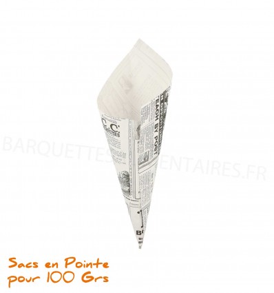 Sachets Time en pointe papier pour 100 grs