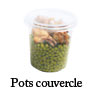 pot alimentaire jetable plastique couvercle pour traiteur