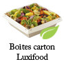 barquettes carton luxifood pour salades avec couvercle plastique RPET