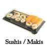 Barquettes plastique pour sushis makis a emporter traiteur vente a emporter 