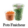 Pots plastique alimentaires froid pour salade