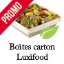 barquettes carton luxifood pour salades avec couvercle plastique RPET