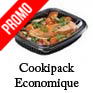 Barquette alimentaire fond noir avec couvercle cristal gamme cookipack pas cher